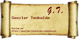 Geszler Teobalda névjegykártya
